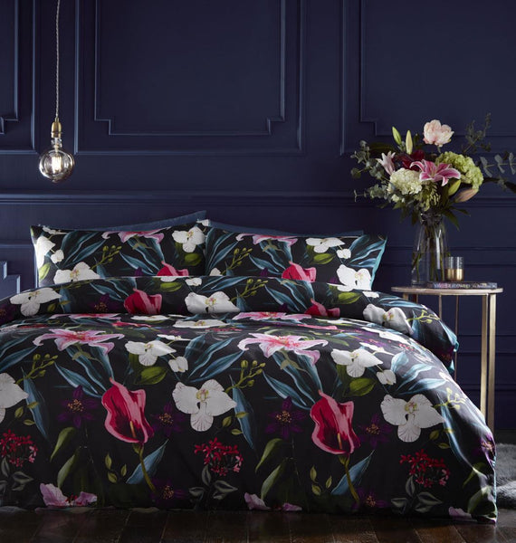 Duvet Set Tropical Flowers Lilies Quilt Cover Pillow Cases New Floral Bedding
