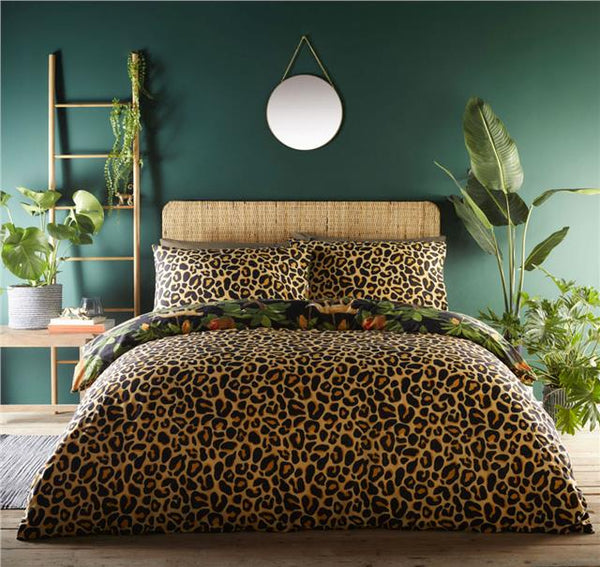 Duvet Sets Jungle Palm Leaf Quilt Cover Tiger Cheetah Leopard Print Bedding