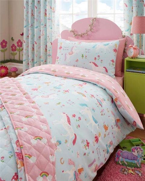 LINED CURTAINS PENCIL PLEAT Unicorns Fairies Rainbows