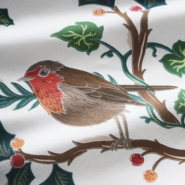 Christmas Duvet Set Robins & Holly Festive Bedding