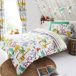 Childrens duvet set  quilt cover jungle zoo bedding matching curtains available