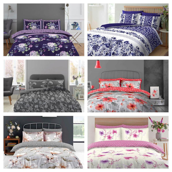 Duvet sets floral quilt cover sheet pillow cases pretty flower print designs