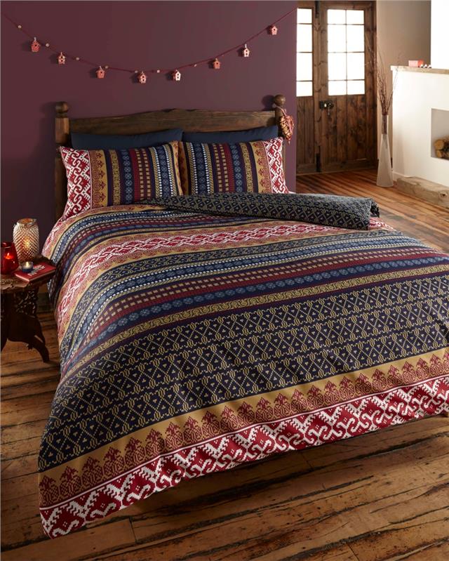 DOUBLE duvet set Indian ethnic boho print bedding quilt cover & pillow case