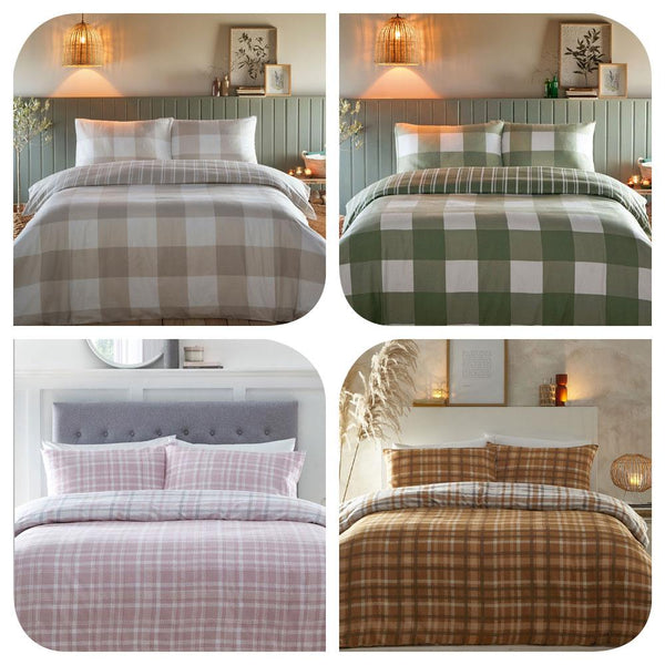 Flannelette duvet cover sets warm cosy brushed cotton bedding