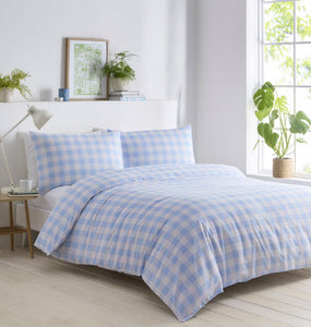 Gingham bedding light pastel cottage check duvet set quilt cover pillow cases