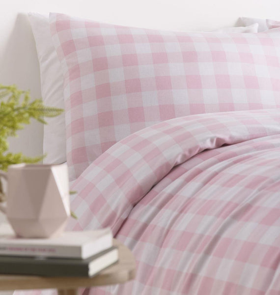 Duvet sets gingham check squares pretty bedding summer quilt cover pillow cases