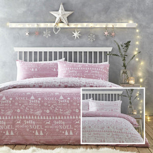 Christmas Duvet Set Xmas Bedding Soft Pink White New Quilt Cover Pillow Cases