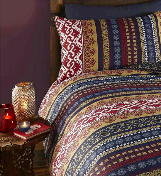 DOUBLE duvet set Indian ethnic boho print bedding quilt cover & pillow case