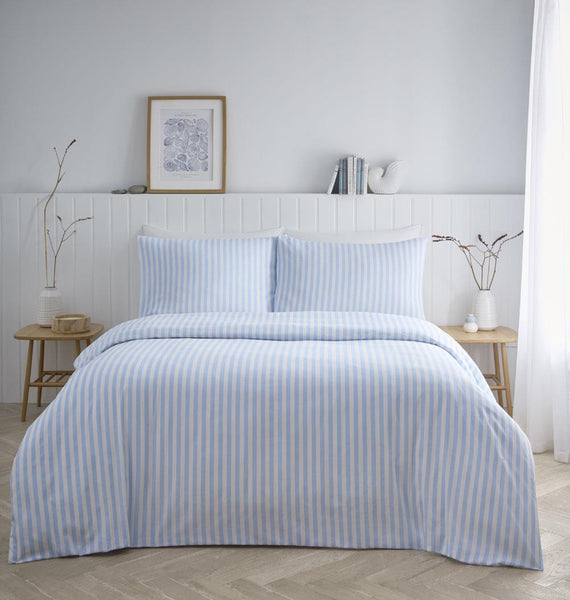 Duvet cover set candy stripe bedding sage green baby pink soft blue bed linen