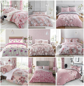 New pink bedding duvet sets floral bed quilt cover pillow cases blush flower