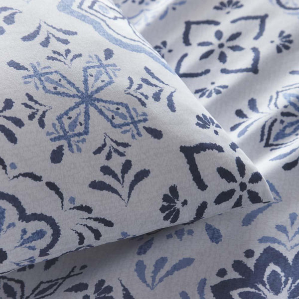 Duvet Set Blue Moroccan Tile Bedding Quilt Cover Set
