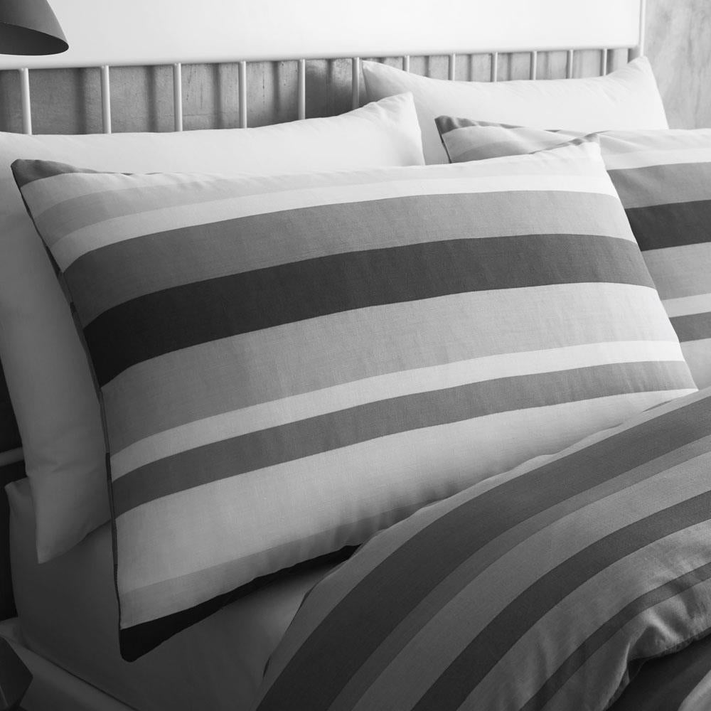 Duvet Set Black White Grey Stripe Quilt Cover Pillow Cases New Modern Homemaker Bedding