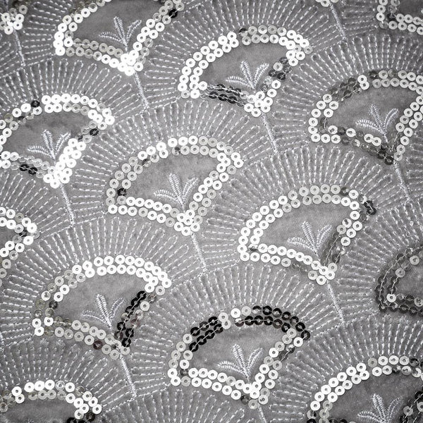 Duvet cover set grey silver sequins soft matt satin luxury bedding CLEARANCE
