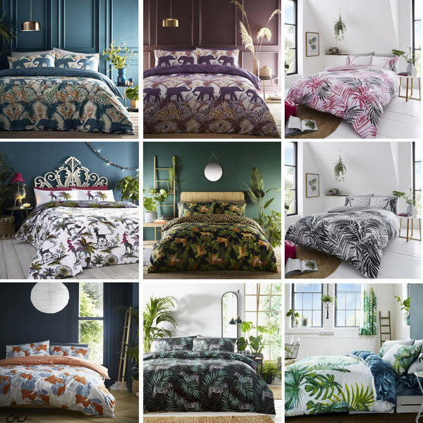 Boho Elephant Duvet Set Navy Blue Ethnic Print Quilt Cover New Bedding