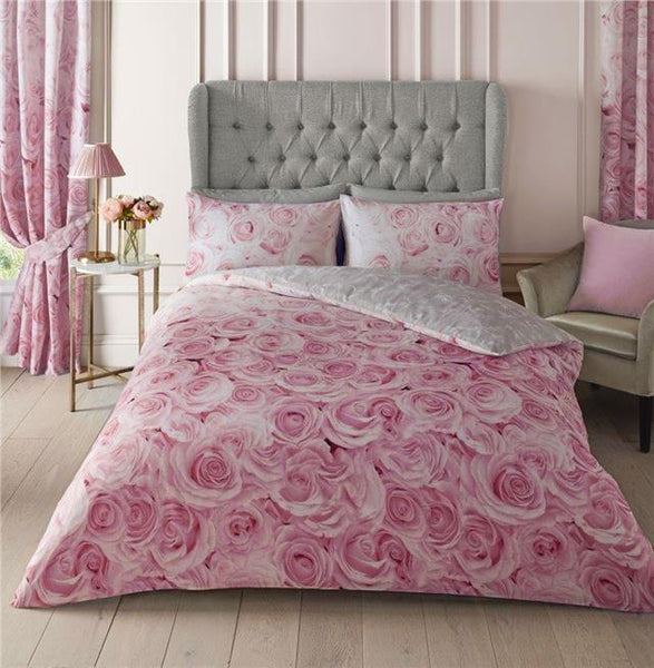 Pink duvet set flowers bedding pink roses ombre quilt cover & pillow cases