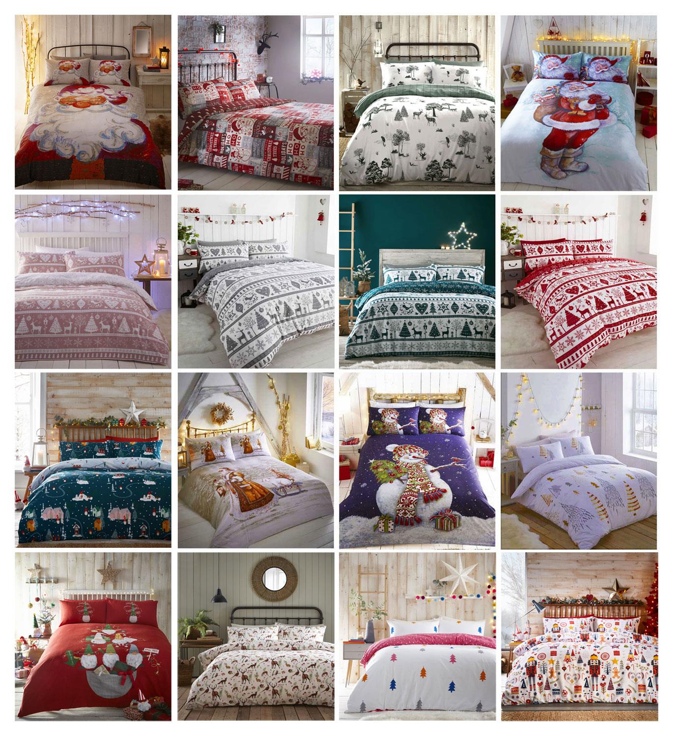 Christmas Bedding Duvet Set Childrens Xmas Eve Quilt Cover Santa Reind Homemaker Bedding