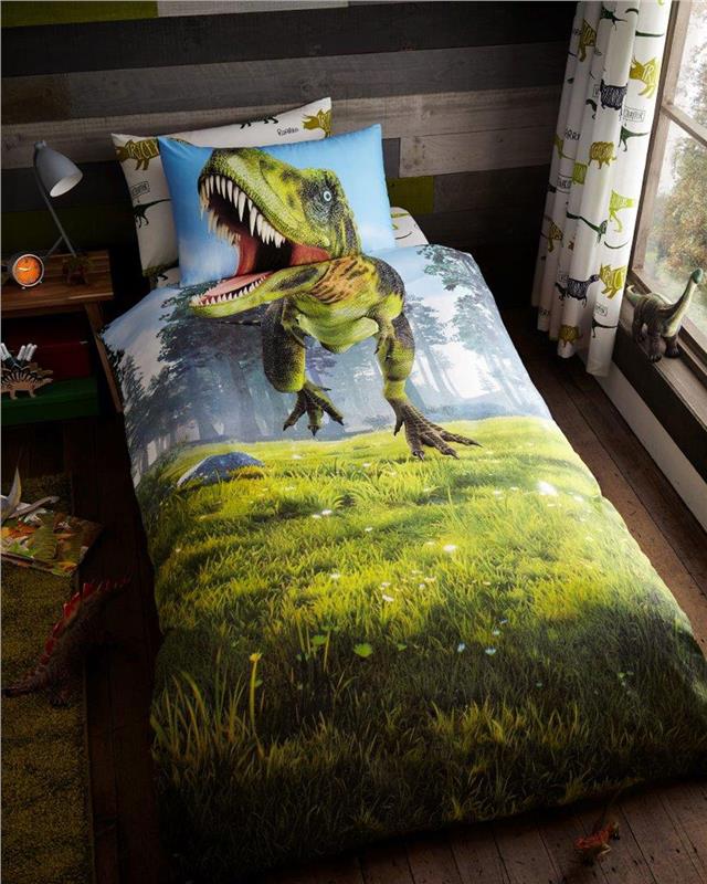 Dinosaur bedding Tyrannosaurus T Rex single duvet set quilt cover pillow case