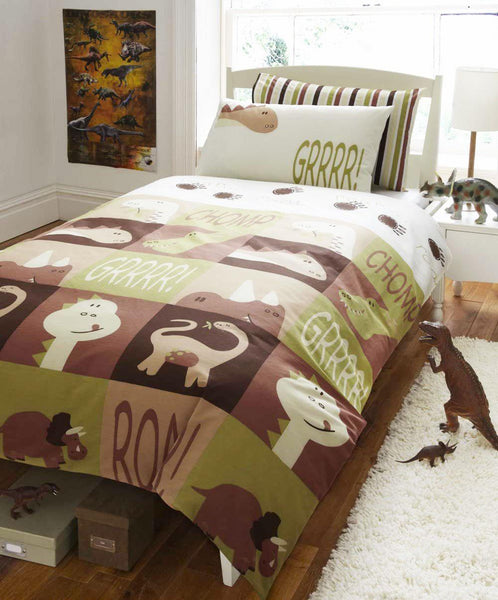 Dinosaur bedding little boys single duvet set quilt cover pillow case