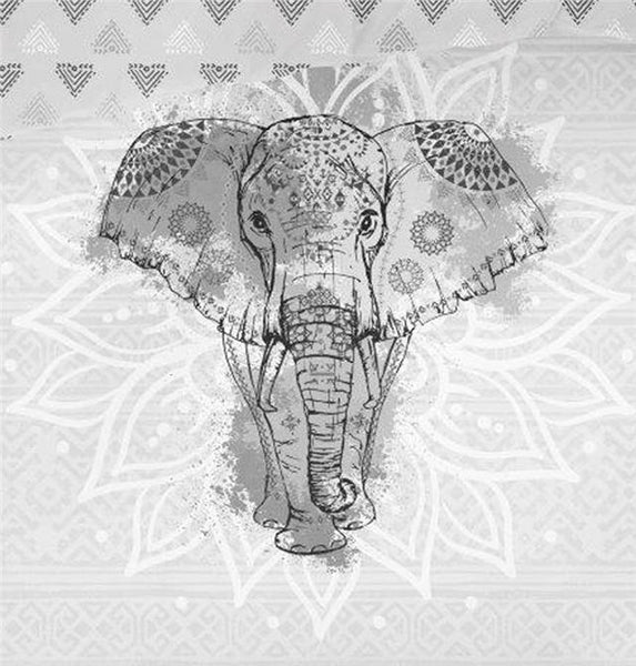 Elephant duvet set grey & white tribal bedding quilt cover & pillow cases