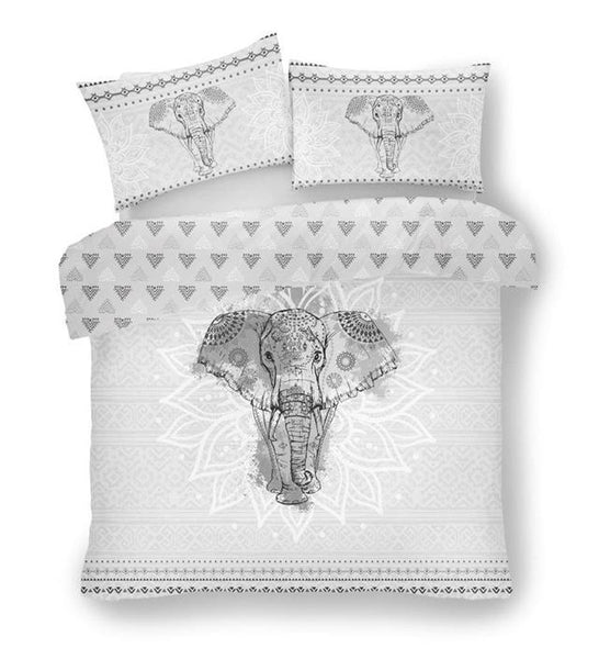 Elephant bedding duvet set grey & white quilt cover & pillow cases