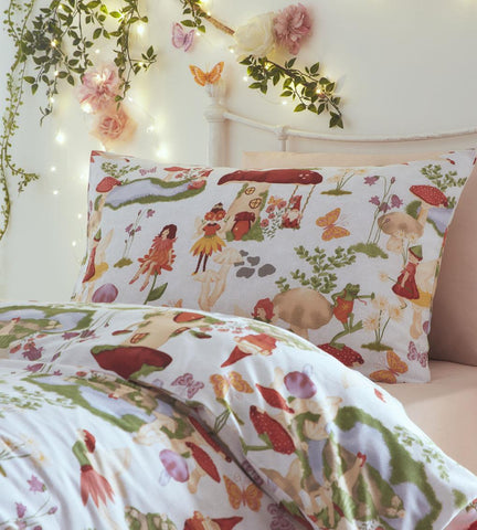Girls Single Bedding Duvet Set New Quilt Cover Flower Fairy Enchanted Woodland