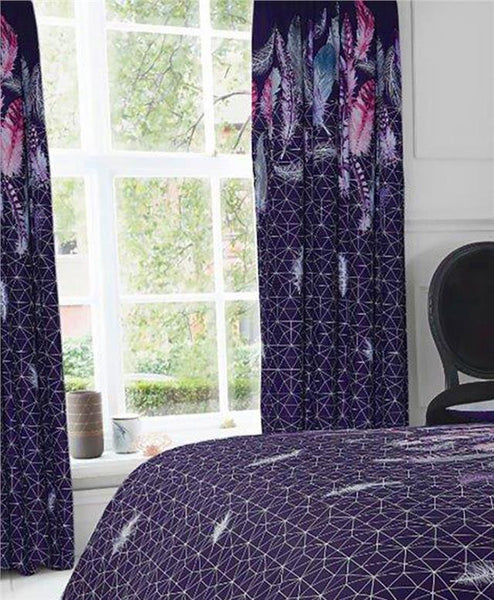 Duvet sets purple grey & pink dream catcher feathers quilt cover bedding