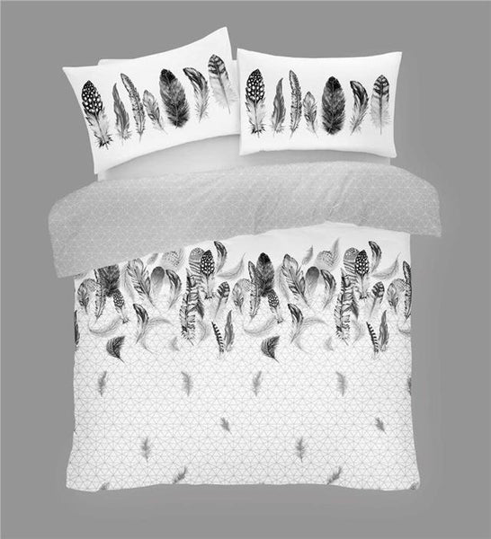 Duvet sets white & grey dream catcher feathers new quilt cover bedding