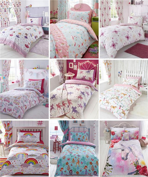 Princess tiara bedding girls pink single duvet set quilt cover & pillow case
