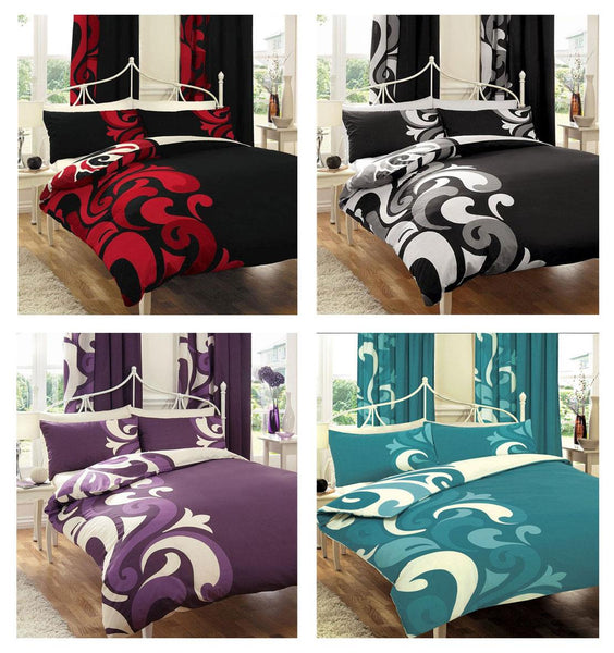 Duvet Set Quilt Cover Pillow Cases Teal Cream Abstract Bedding CLEARANCE