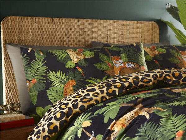 Duvet Sets Jungle Palm Leaf Quilt Cover Tiger Cheetah Leopard Print Bedding
