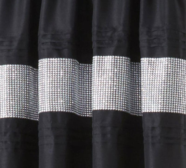 Black curtains lined pencil pleat faux diamante diamond sparkle CLEARANCE SALE