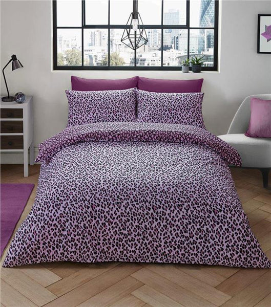 Leopard print pink duvet sets quilt cover bed set animal print bedding