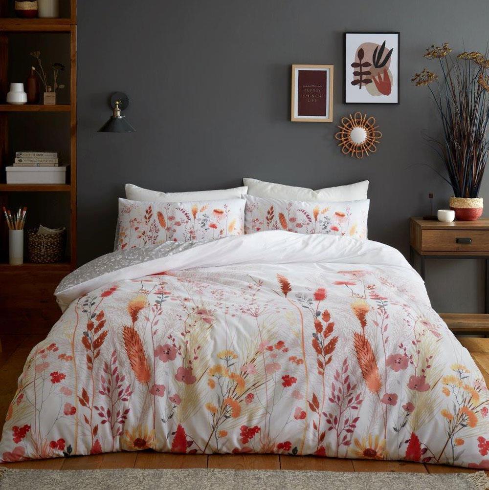 Duvet set bedding countryside meadow wild flowers quilt cover pillow cases