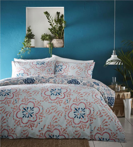 Moroccan bedding eastern nights tile print duvet cover sets ochre yellow or teal