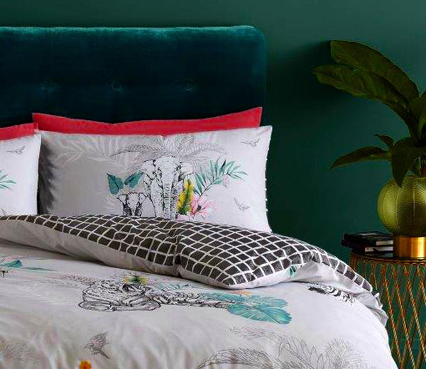 Duvet sets elephant jungle tropical leaf flower grey quilt cover boho bedding