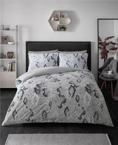 Grey snake skin duvet sets quilt cover bed set animal print bedding