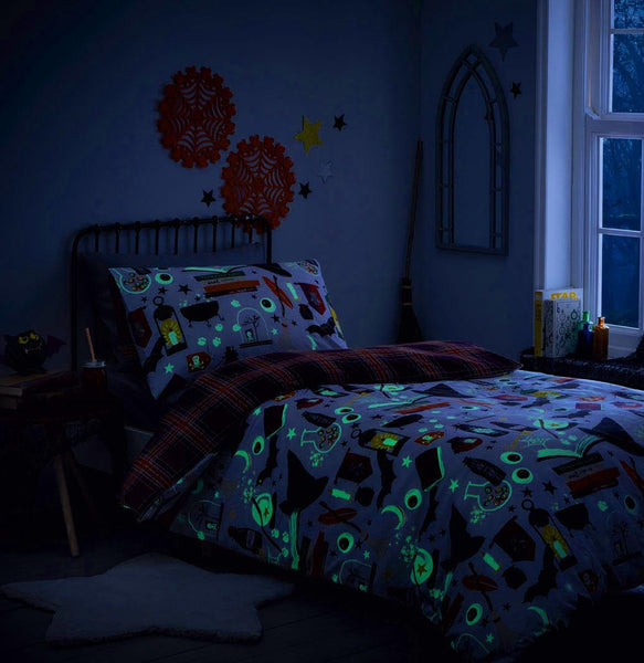 Halloween Duvet Set Single Quilt Cover Magic Spells Childrens Bedding