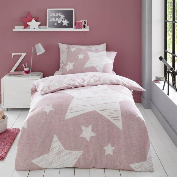 Pink bedding star duvet cover set / sheet set / curtains *buy separately