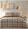 Flannelette bedding duvet set rust check cover cosy warm brushed cotton tartan