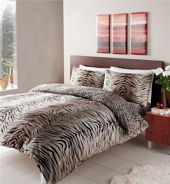 Duvet Set Tiger Leopard Print Safari Bedding Quilt Cover Pillow Cases Reversible