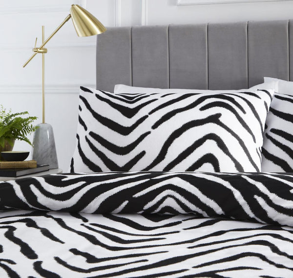 Black & white quilt cover tiger striped reversible bedding zebra duvet set