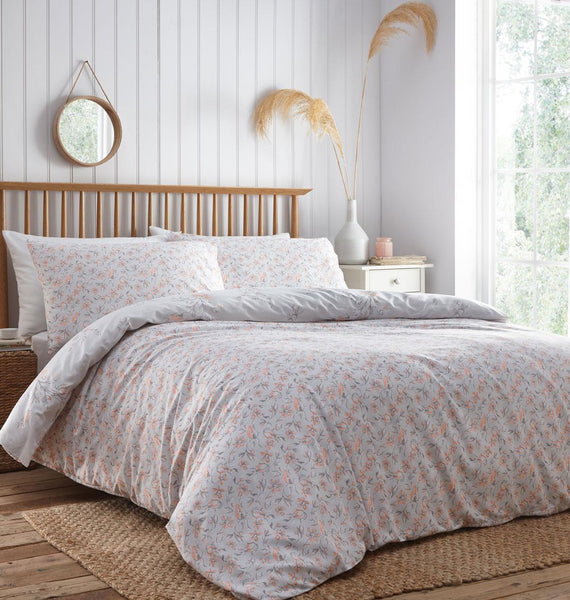 Duvet sets country cottage floral design pretty quilt cover light grey bedding