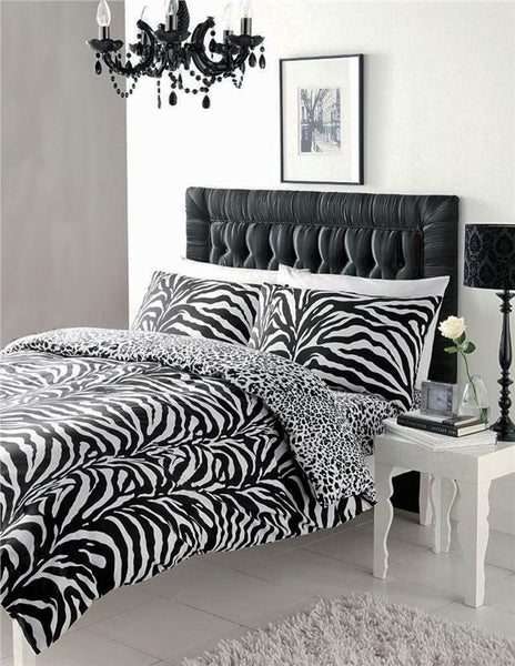 Zebra print duvet sets black & white quilt cover bed set animal print bedding